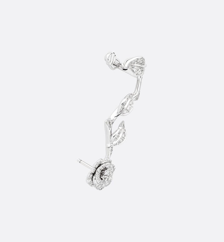 Rose Dior Bagatelle Earring • 18K White Gold and Diamonds