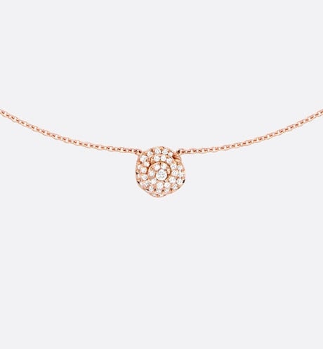 Small Rose Dior Couture Necklace • Pink Gold and Diamonds