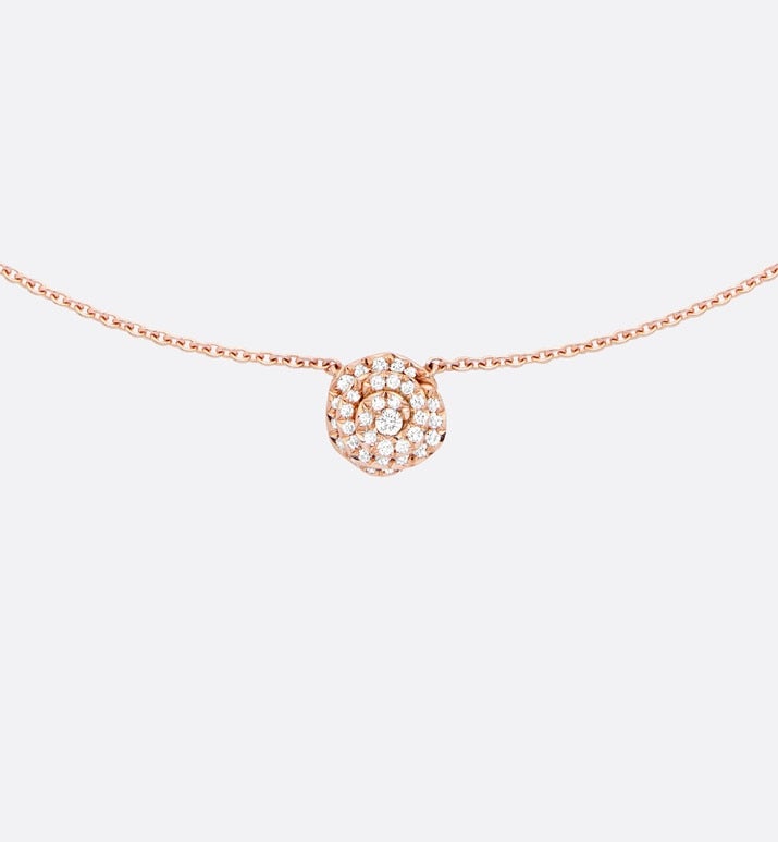 Small Rose Dior Couture Necklace • Pink Gold and Diamonds