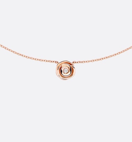 Small Rose Dior Couture Necklace • Pink Gold and Diamonds
