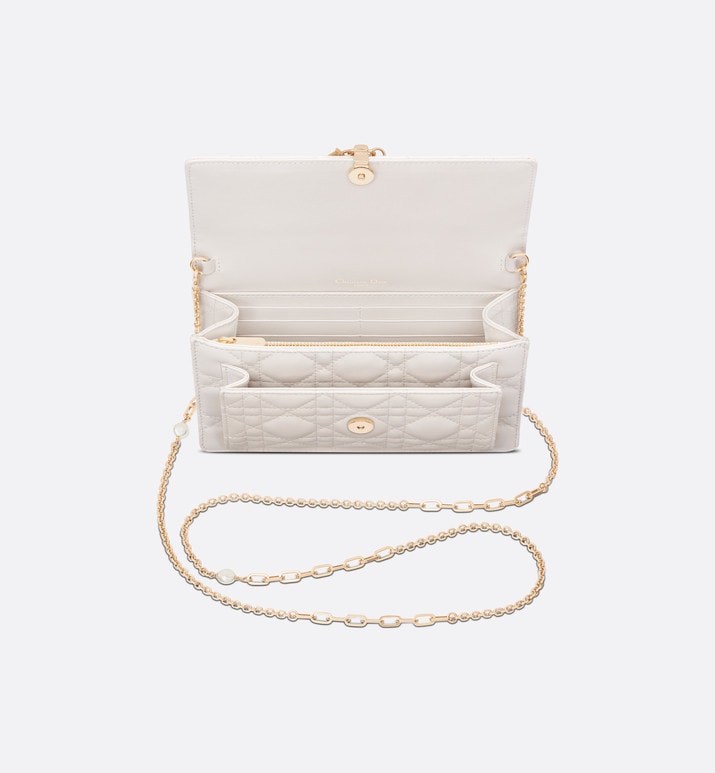 Lady Dior Chain Pouch • Latte Cannage Lambskin