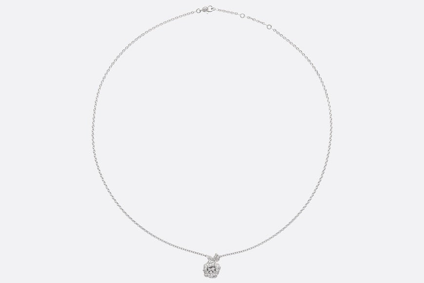 Small Rose Dior Bagatelle Necklace • 18K White Gold and Diamonds