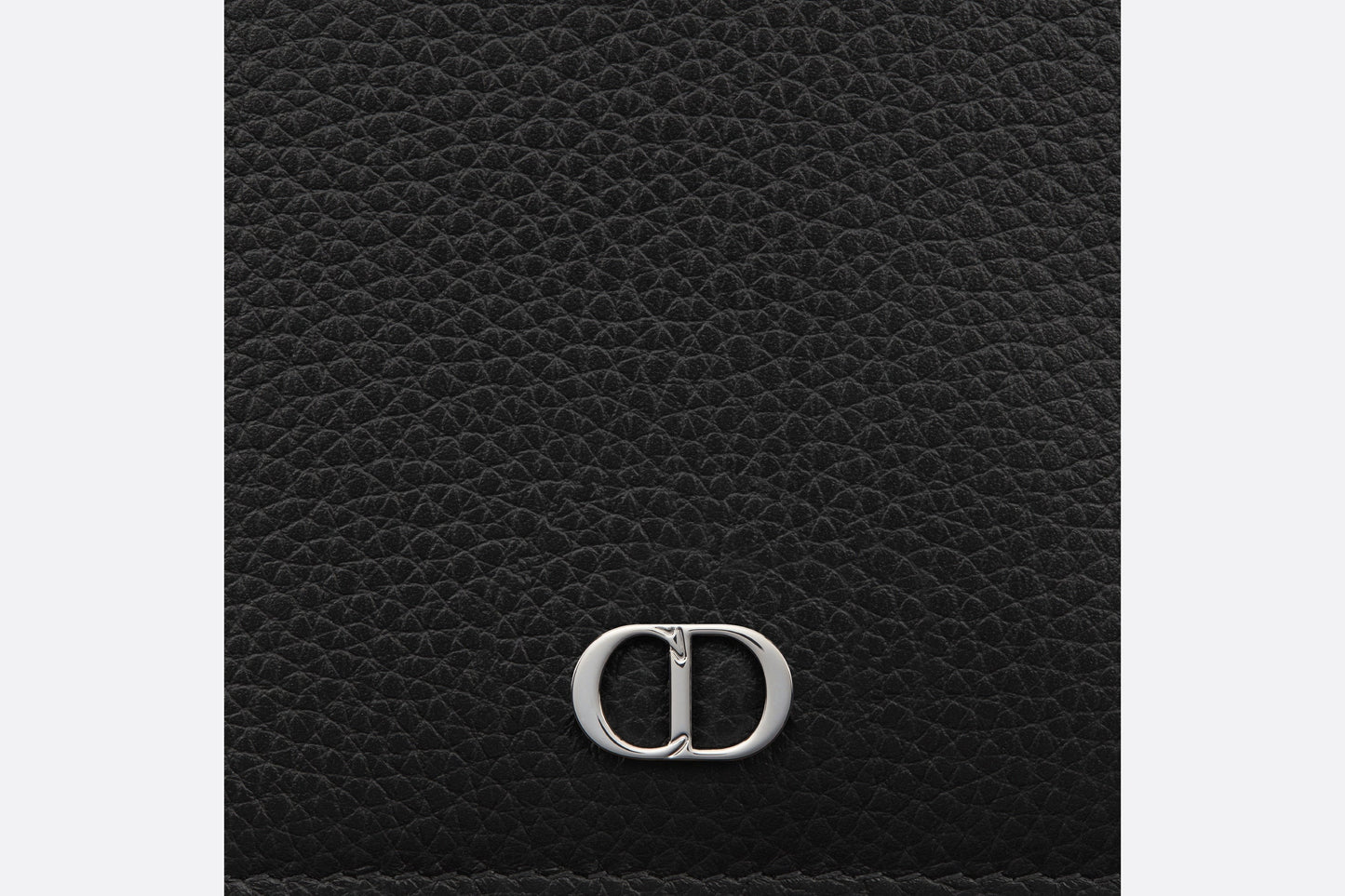 Vertical Wallet • Black Grained Calfskin with 'CD Icon' Signature
