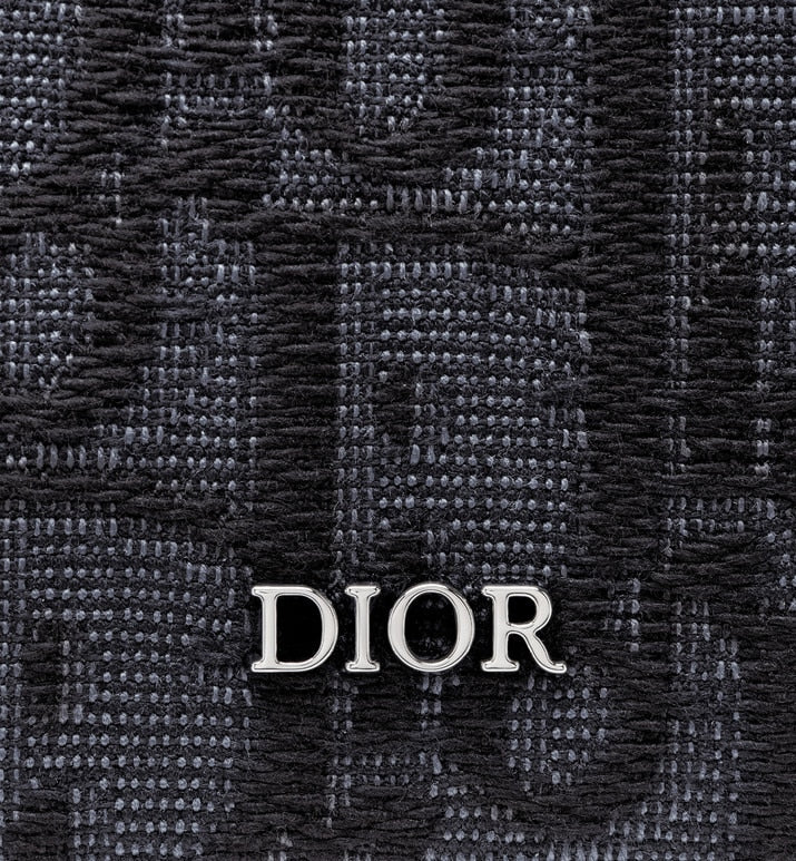 Vertical Long Wallet • Black Dior Oblique Jacquard