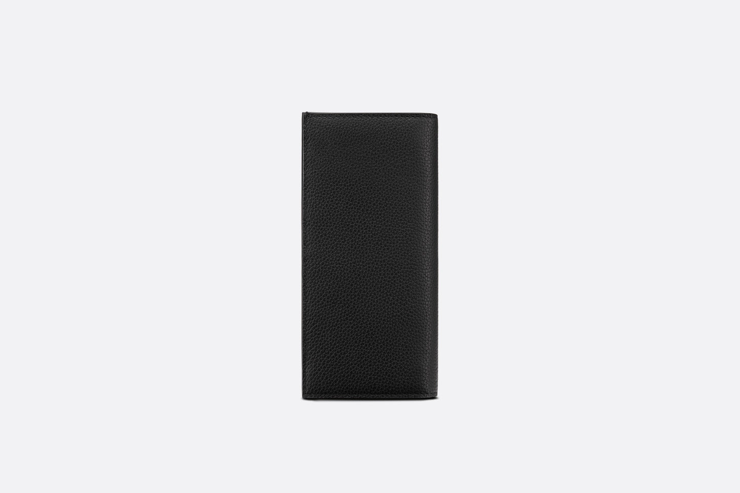 Vertical Long Wallet • Black Grained Calfskin with 'CD Icon' Signature