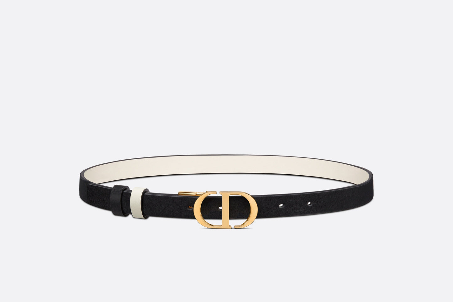 30 Montaigne Reversible Belt • Black and Latte Smooth Calfskin, 20 MM