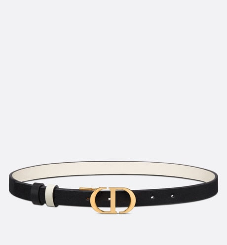 30 Montaigne Reversible Belt • Black and Latte Smooth Calfskin, 20 MM