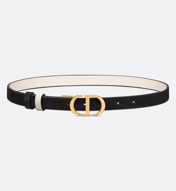 30 Montaigne Reversible Belt • Black and Latte Smooth Calfskin, 20 MM