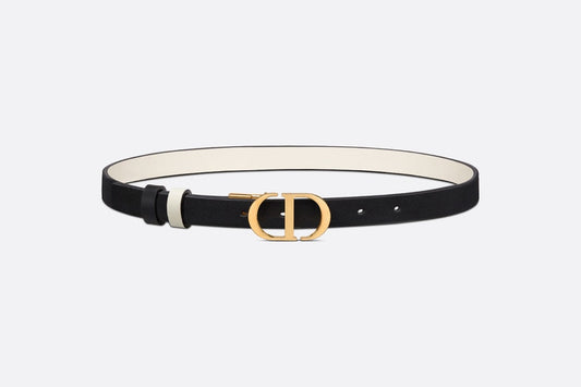 30 Montaigne Reversible Belt • Black and Latte Smooth Calfskin, 20 MM