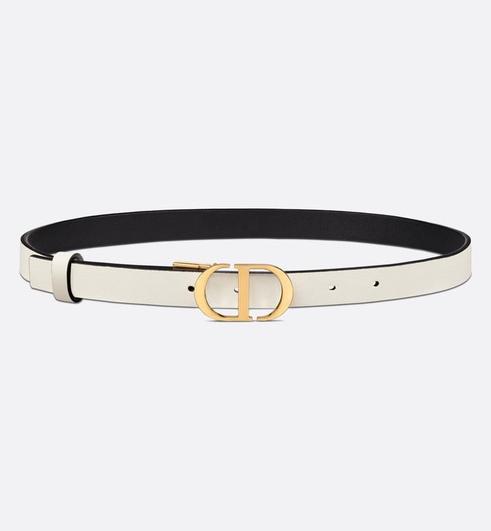 30 Montaigne Reversible Belt • Black and Latte Smooth Calfskin, 20 MM