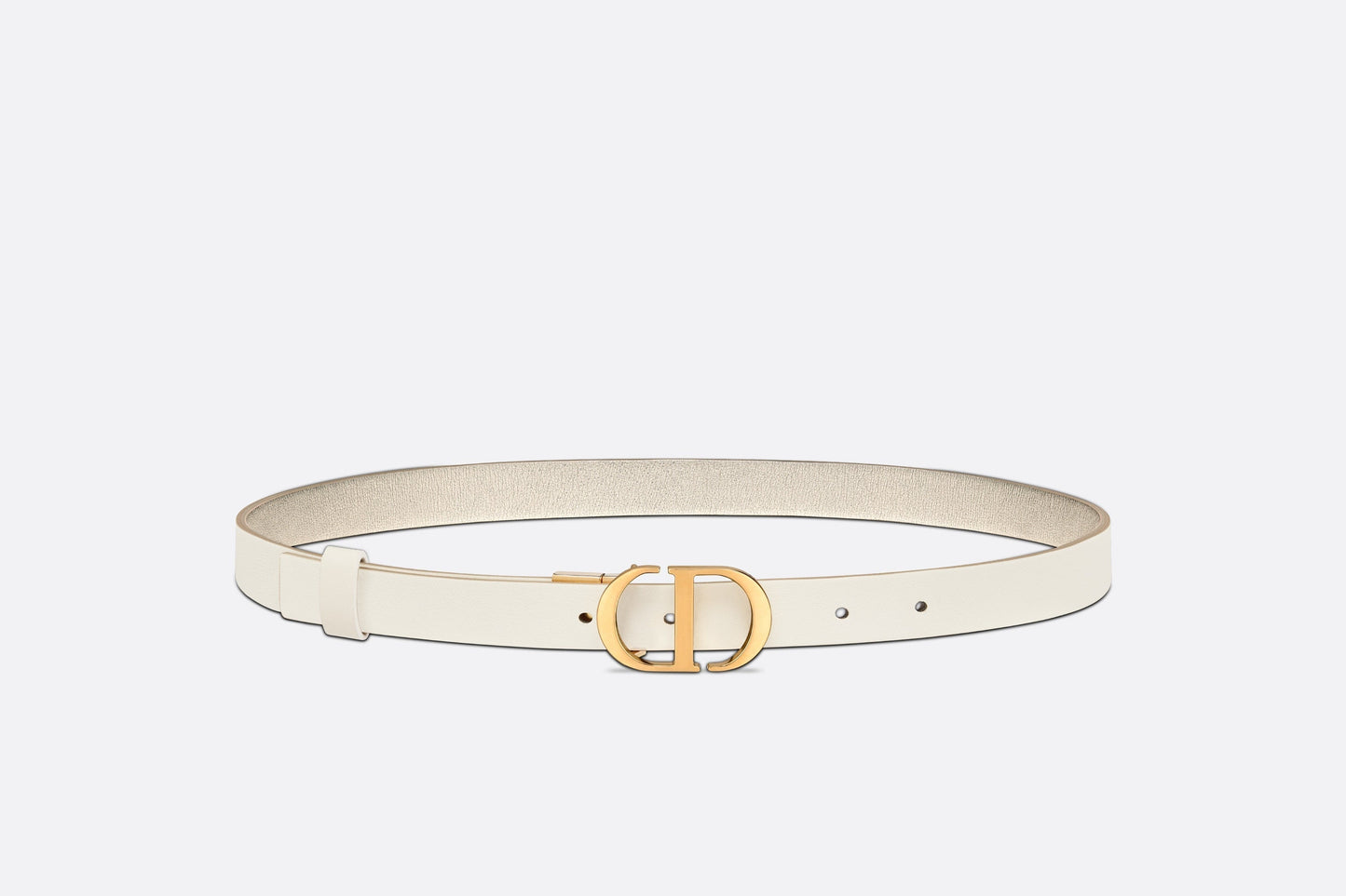 30 Montaigne Reversible Belt • Gold-Tone and Latte Smooth Calfskin, 20 MM