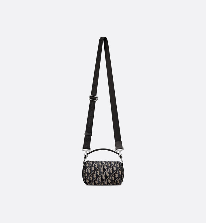 Mini Roller Messenger Bag • Beige and Black Dior Oblique Jacquard and Black Grained Calfskin