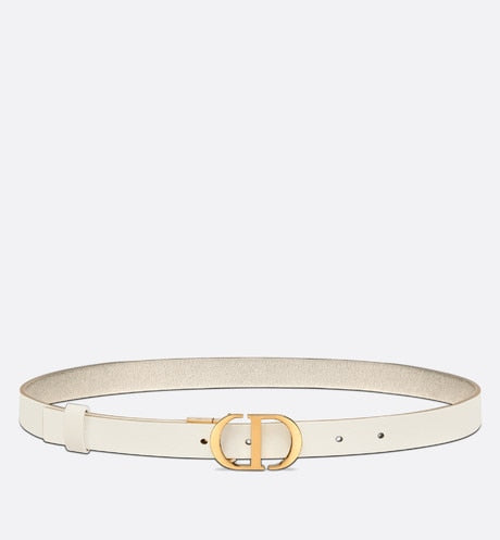 30 Montaigne Reversible Belt • Gold-Tone and Latte Smooth Calfskin, 20 MM