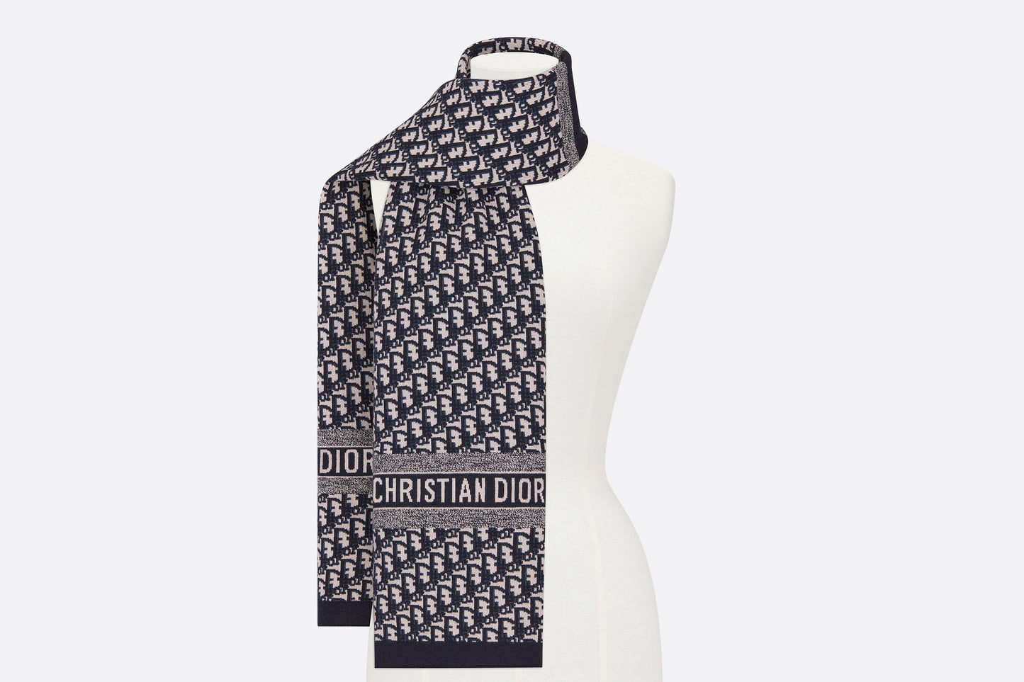 Dior Oblique Scarf • Navy Blue Technical Cashmere