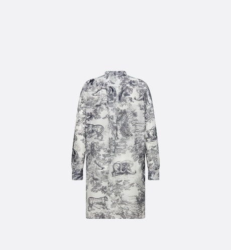 Long Blouse • White Toile de Jouy Cotton Voile