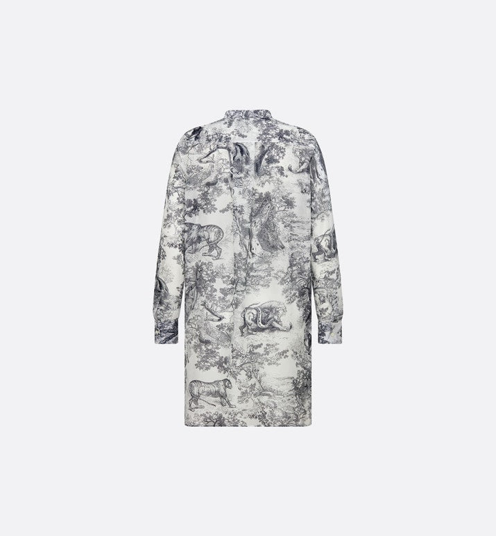 Long Blouse • White Toile de Jouy Cotton Voile