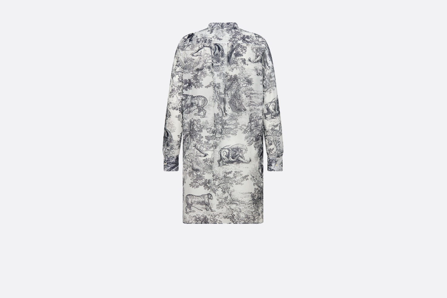 Long Blouse • White Toile de Jouy Cotton Voile