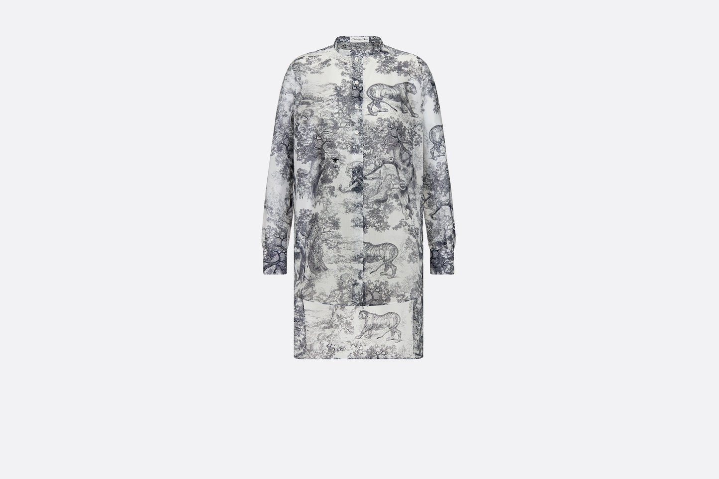 Long Blouse • White Toile de Jouy Cotton Voile