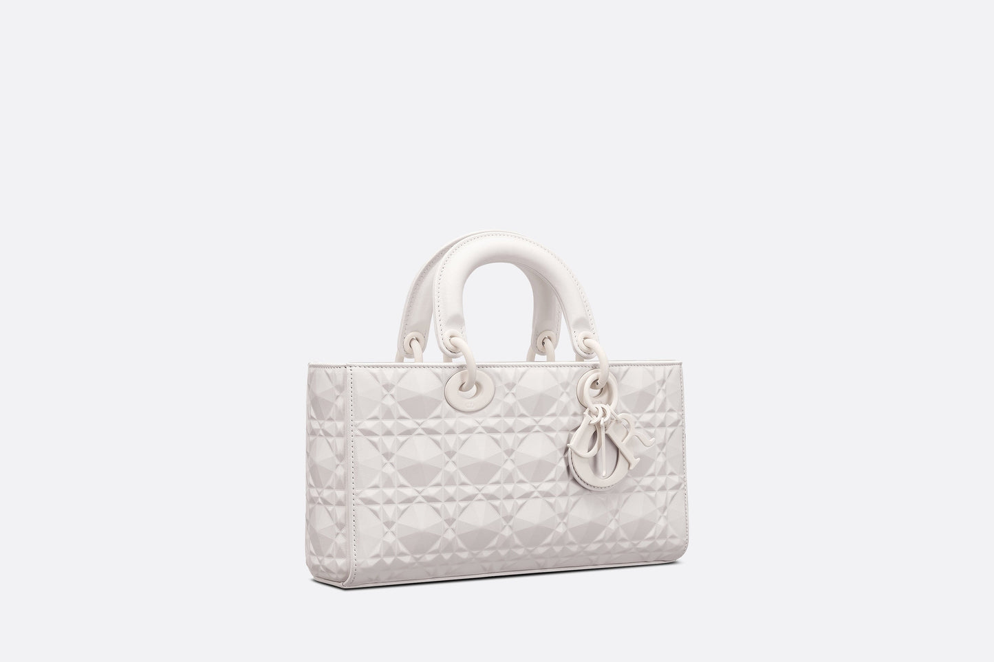 Medium Lady D-Joy Bag • Latte Cannage Calfskin with Diamond Motif