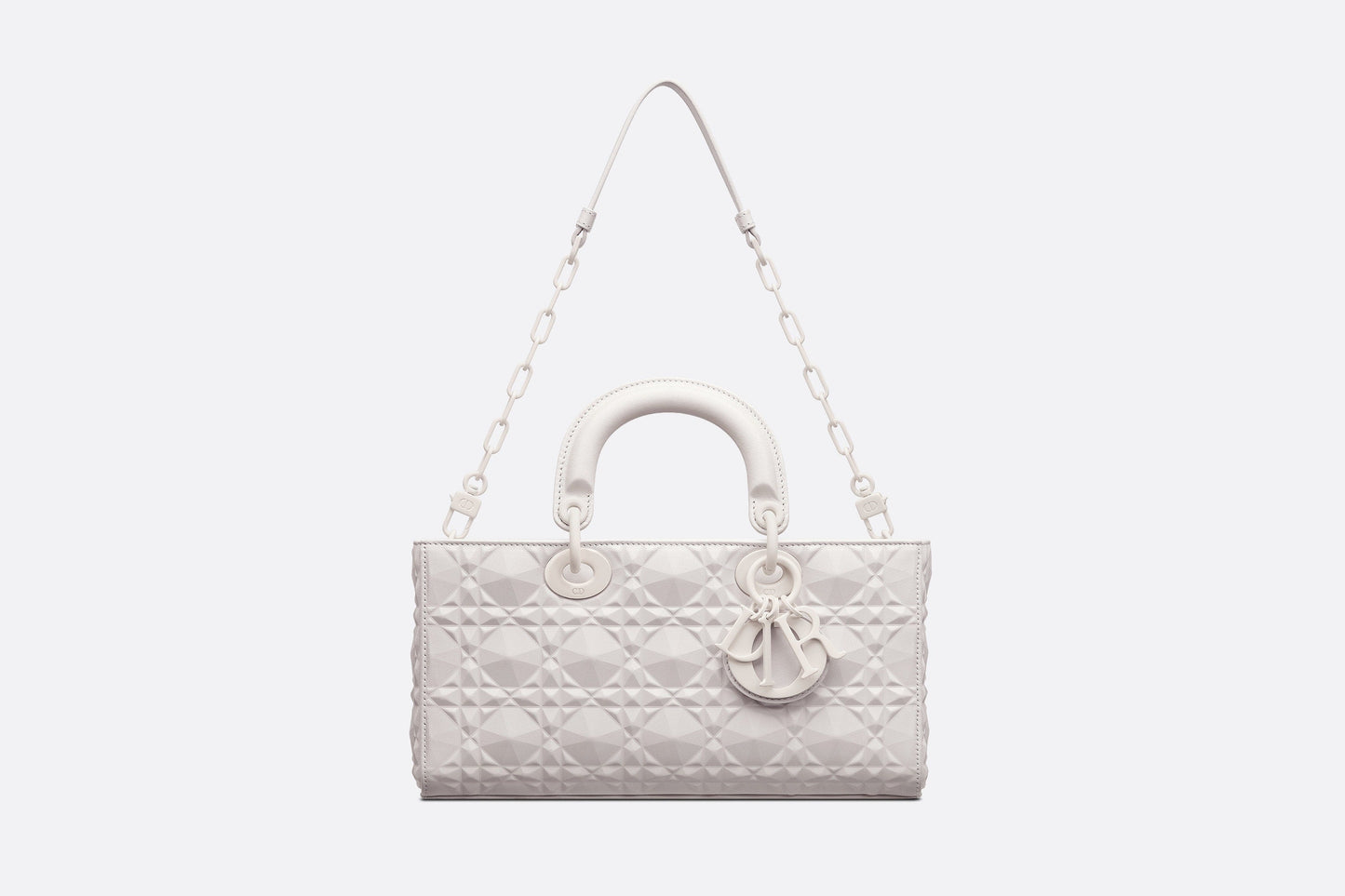 Medium Lady D-Joy Bag • Latte Cannage Calfskin with Diamond Motif