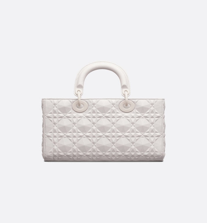 Medium Lady D-Joy Bag • Latte Cannage Calfskin with Diamond Motif