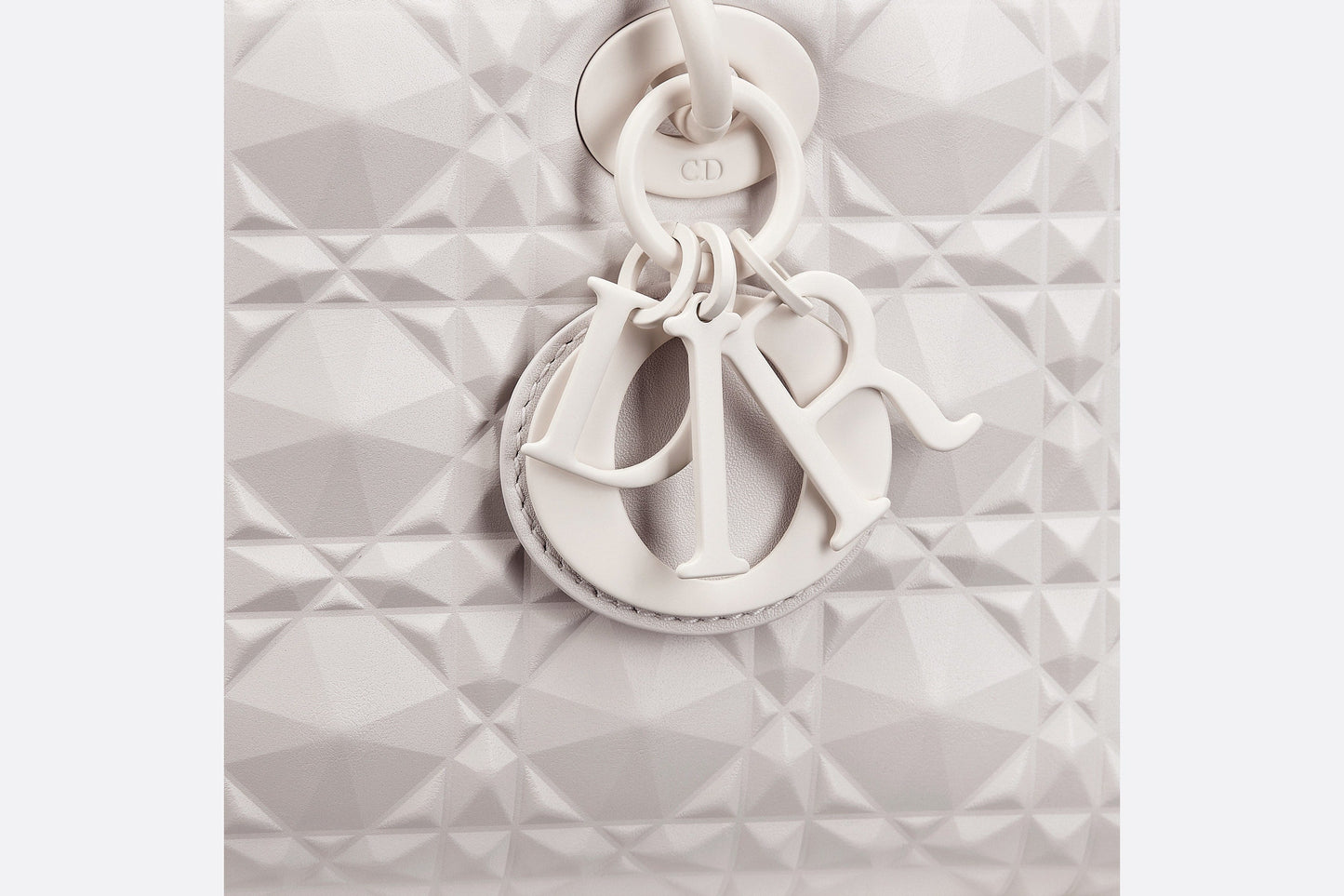 Medium Lady D-Joy Bag • Latte Cannage Calfskin with Diamond Motif