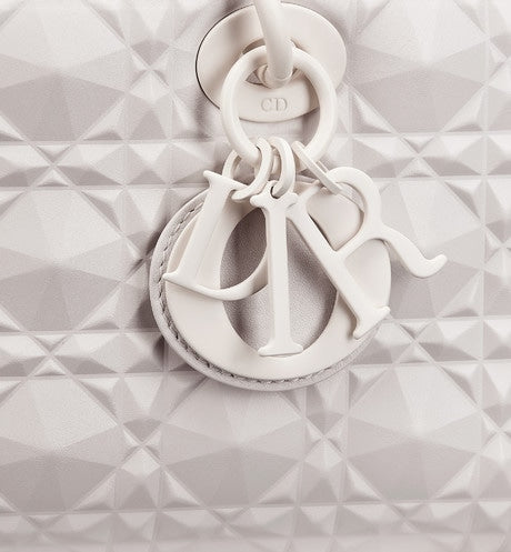 Medium Lady D-Joy Bag • Latte Cannage Calfskin with Diamond Motif