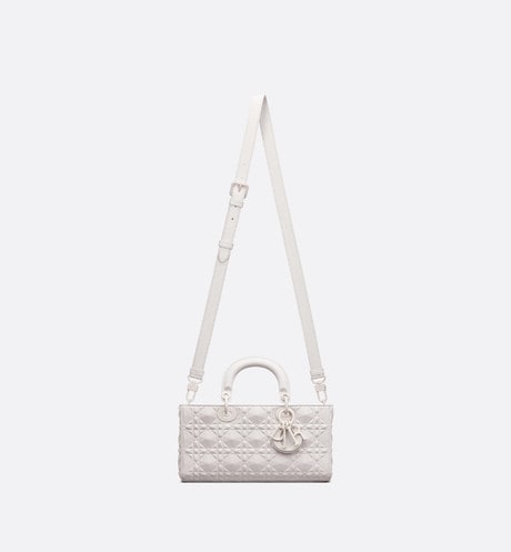 Medium Lady D-Joy Bag • Latte Cannage Calfskin with Diamond Motif