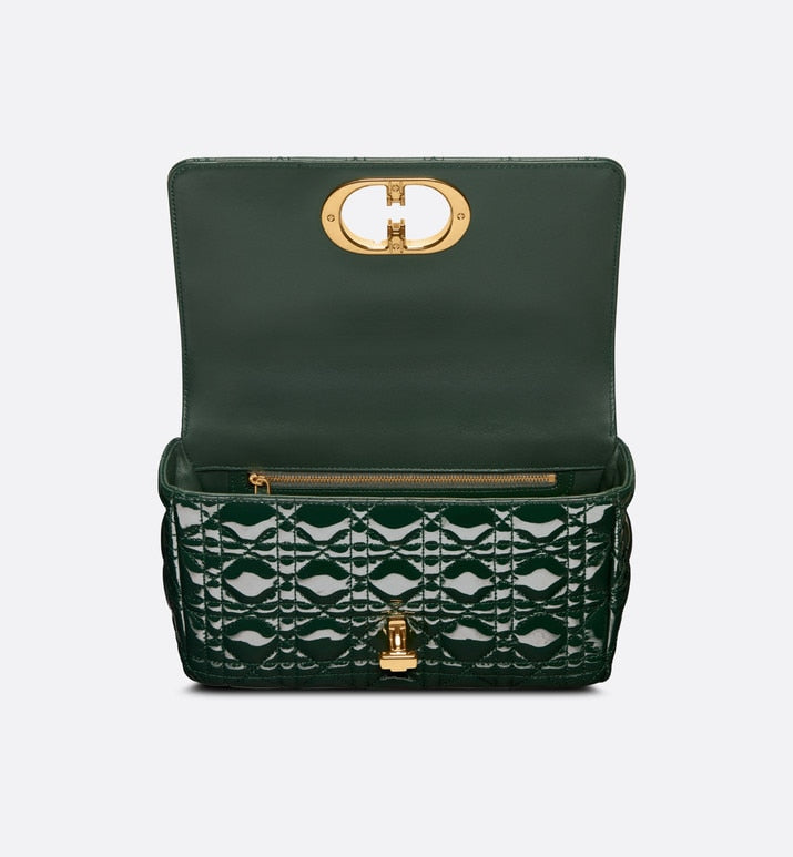 Medium Dior Caro Bag • Cypress Green Patent Cannage Calfskin