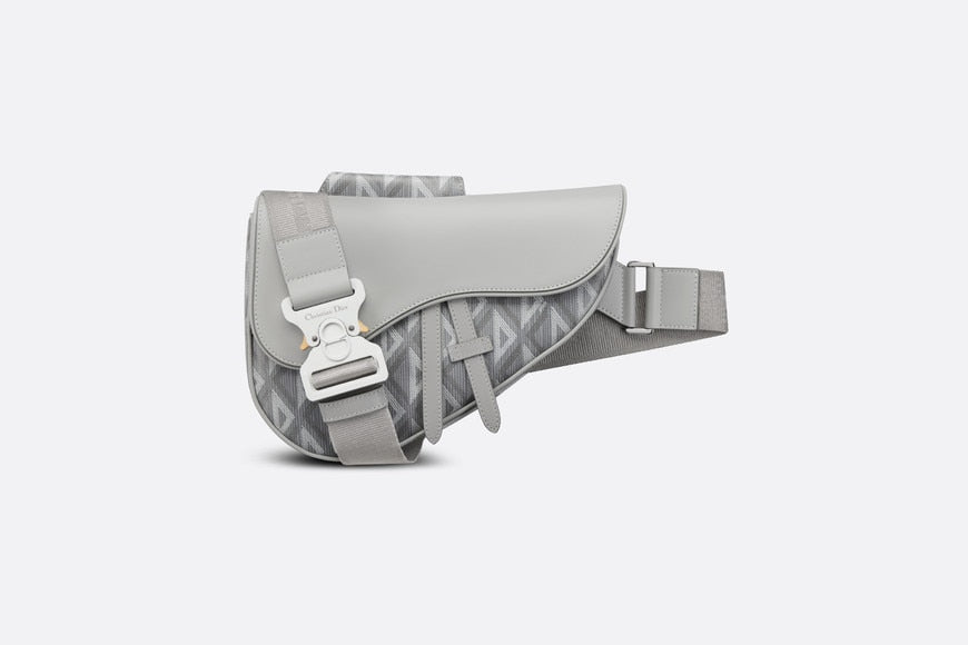Saddle Bag • Dior Gray CD Diamond Canvas and Grained Calfskin