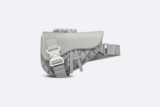 Saddle Bag • Dior Gray CD Diamond Canvas and Grained Calfskin