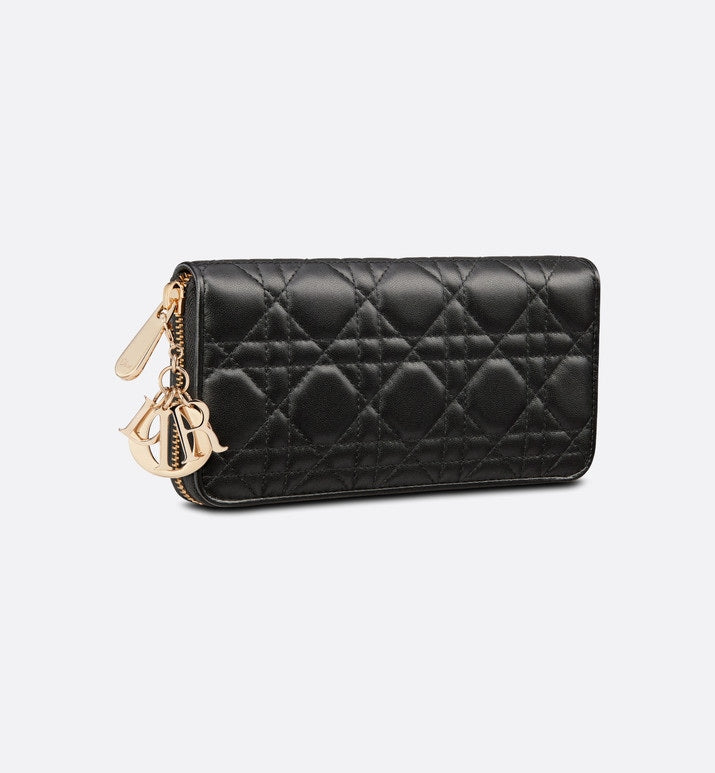Lady Dior Voyageur Wallet • Black Cannage Lambskin