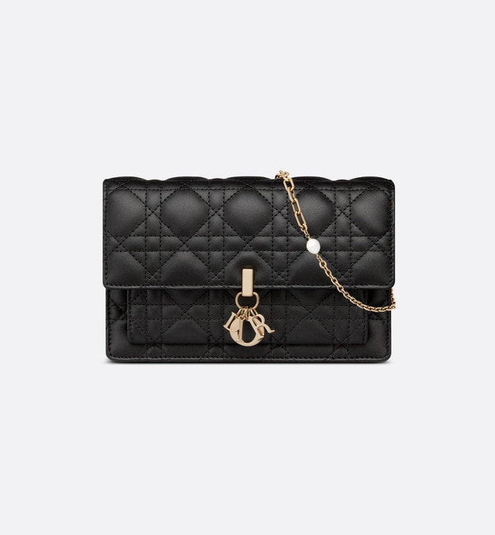 Lady Dior Chain Pouch • Black Cannage Lambskin