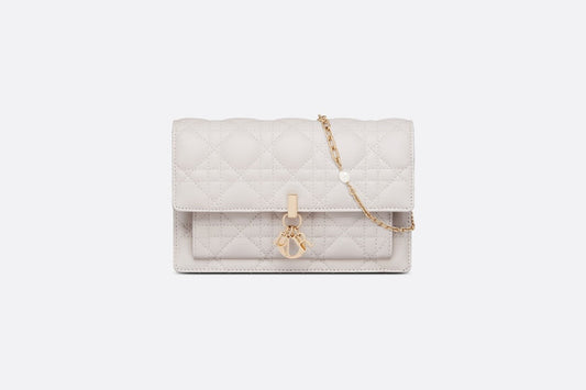 Lady Dior Chain Pouch • Latte Cannage Lambskin