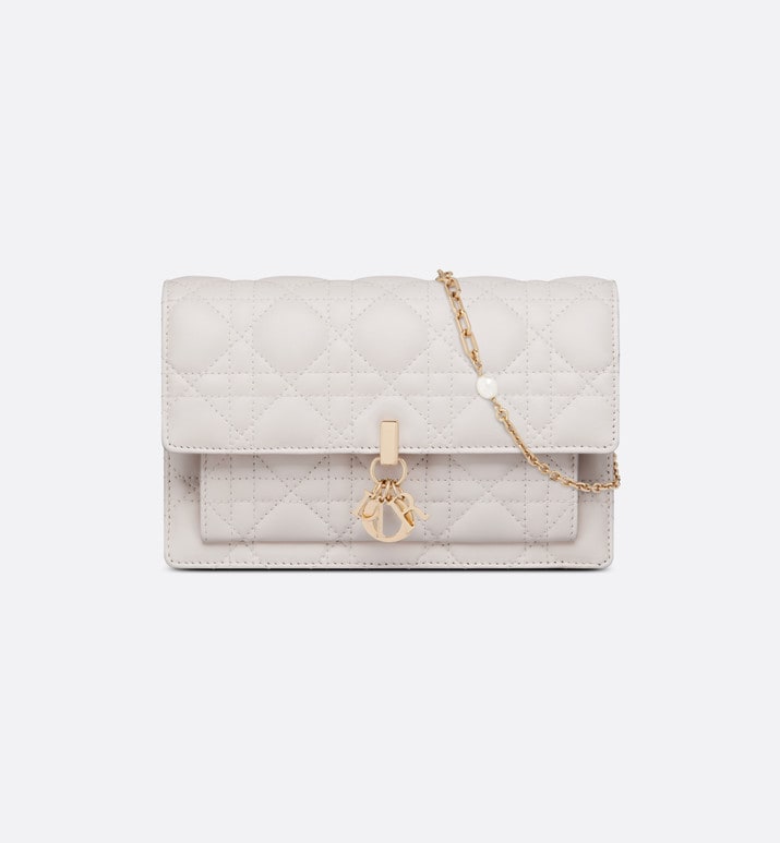 Lady Dior Chain Pouch • Latte Cannage Lambskin
