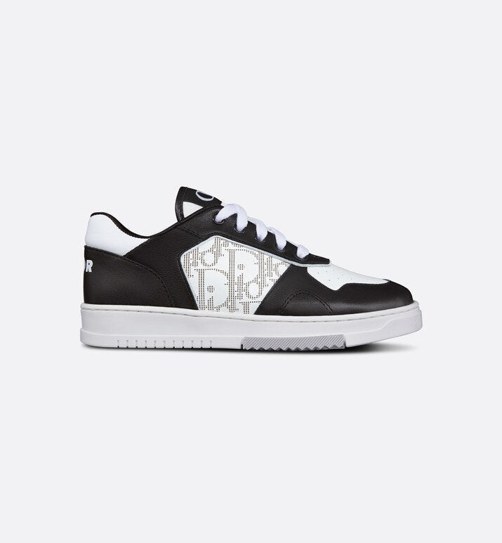 B27 Kid's Low-Top Sneaker • Black and White Smooth Calfskin and White Dior Oblique Galaxy Leather