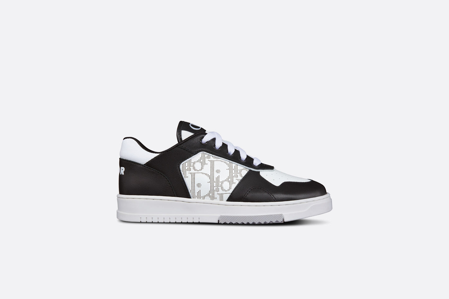 B27 Kid's Low-Top Sneaker • Black and White Smooth Calfskin and White Dior Oblique Galaxy Leather