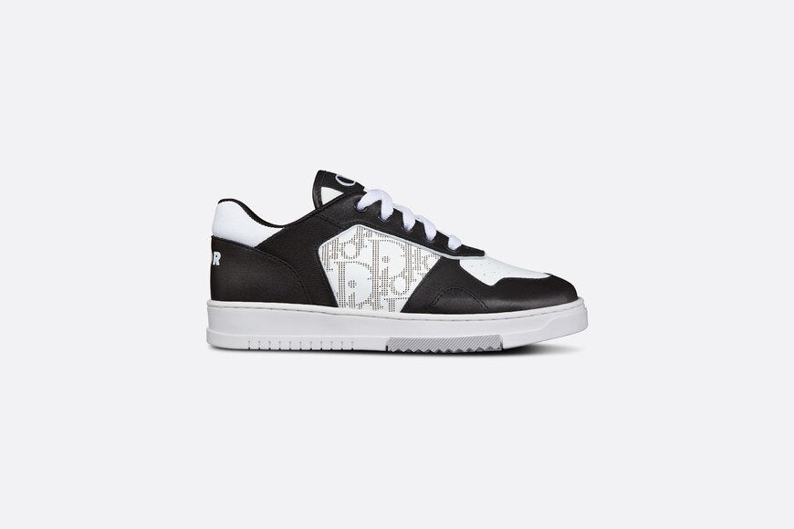B27 Kid's Low-Top Sneaker • Black and White Smooth Calfskin and White Dior Oblique Galaxy Leather