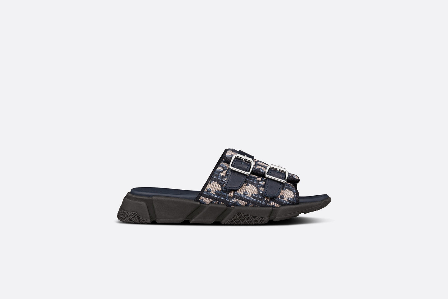 Kid's Sandal • Navy Blue and Beige Dior Oblique Technical Jacquard