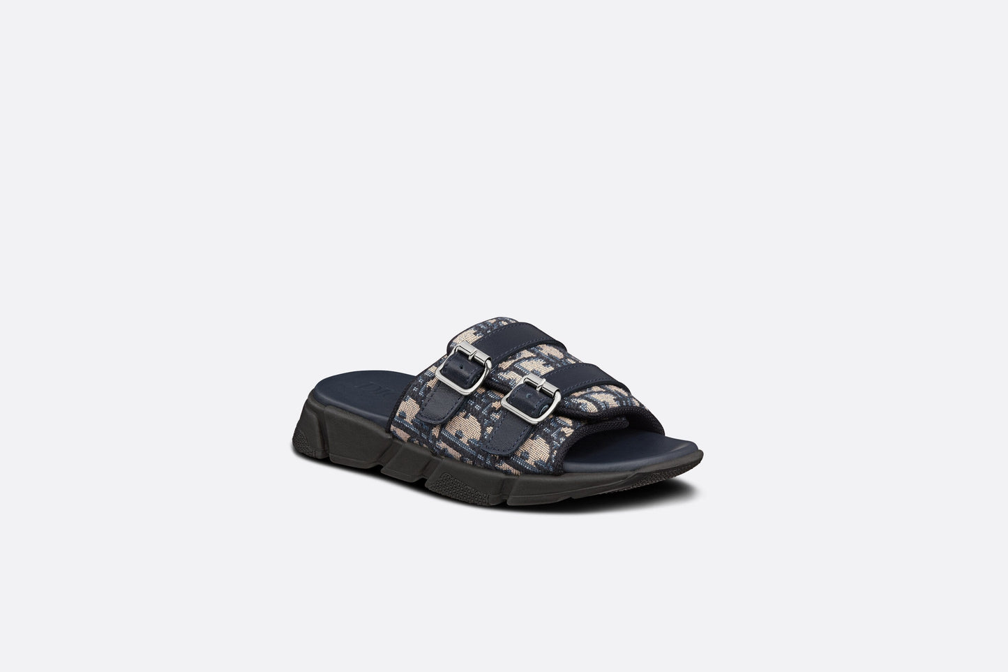 Kid's Sandal • Navy Blue and Beige Dior Oblique Technical Jacquard