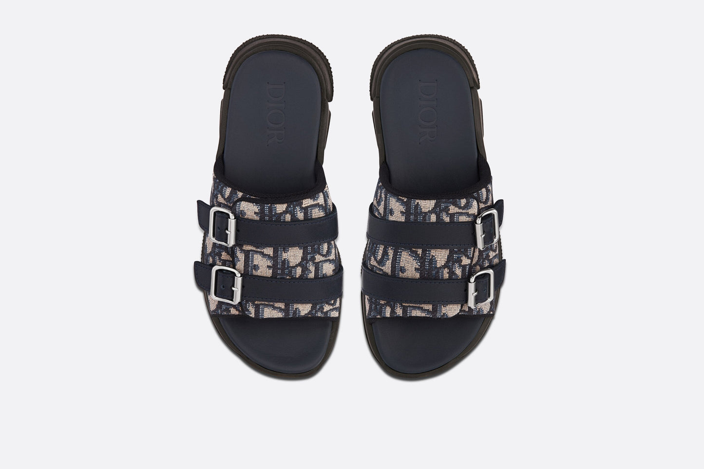 Kid's Sandal • Navy Blue and Beige Dior Oblique Technical Jacquard