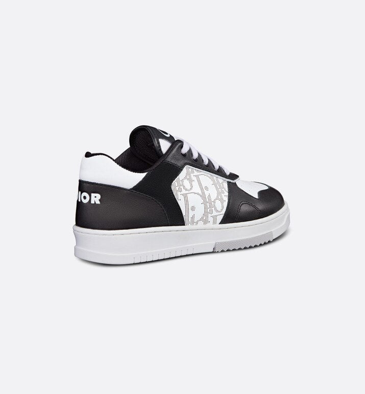 B27 Kid's Low-Top Sneaker • Black and White Smooth Calfskin and White Dior Oblique Galaxy Leather