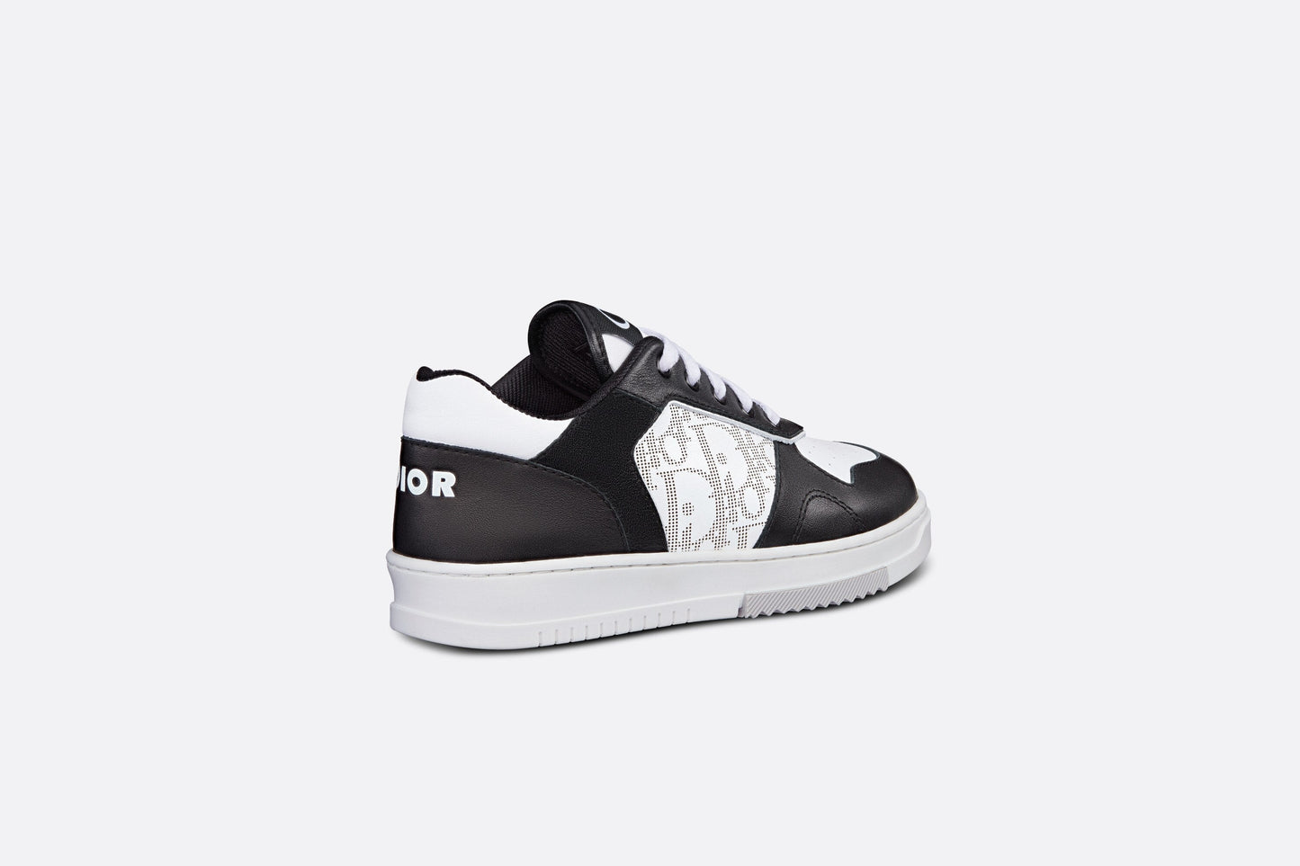 B27 Kid's Low-Top Sneaker • Black and White Smooth Calfskin and White Dior Oblique Galaxy Leather