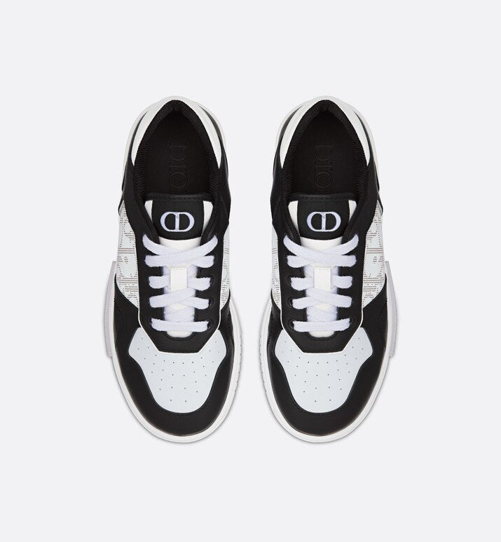 B27 Kid's Low-Top Sneaker • Black and White Smooth Calfskin and White Dior Oblique Galaxy Leather