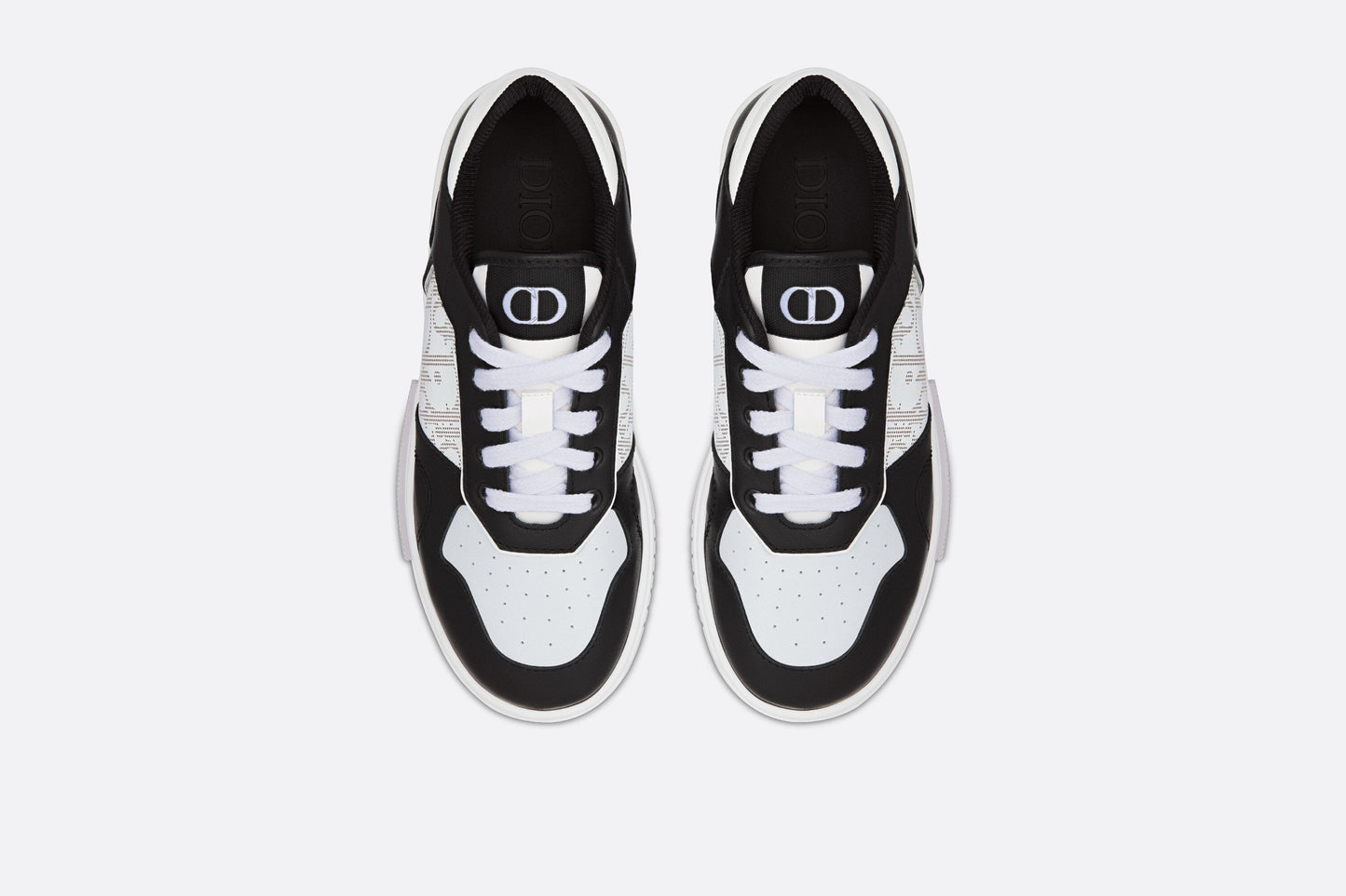 B27 Kid's Low-Top Sneaker • Black and White Smooth Calfskin and White Dior Oblique Galaxy Leather