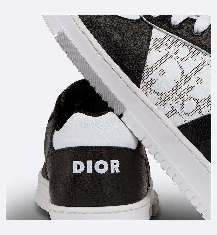 B27 Kid's Low-Top Sneaker • Black and White Smooth Calfskin and White Dior Oblique Galaxy Leather