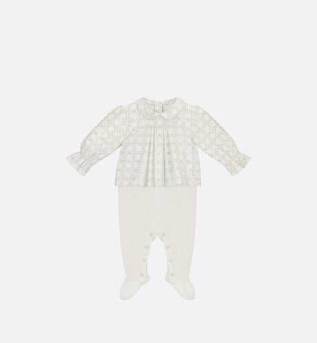 Newborn Gift Set • Ivory and Gold-Tone Cannage Poplin and Cotton Interlock