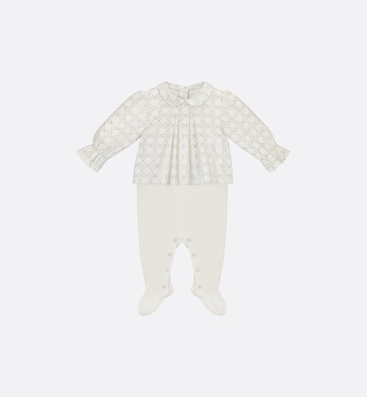 Newborn Gift Set • Ivory and Gold-Tone Cannage Poplin and Cotton Interlock