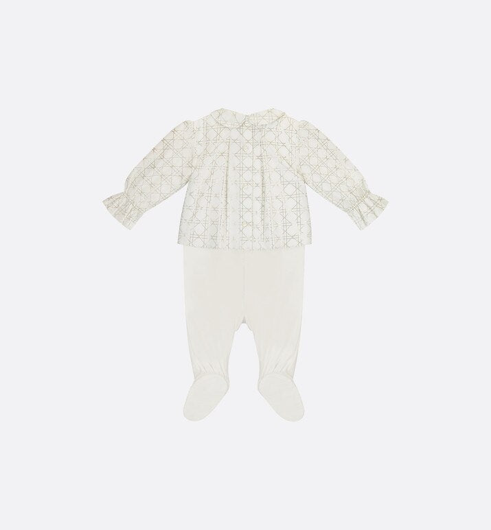 Newborn Gift Set • Ivory and Gold-Tone Cannage Poplin and Cotton Interlock