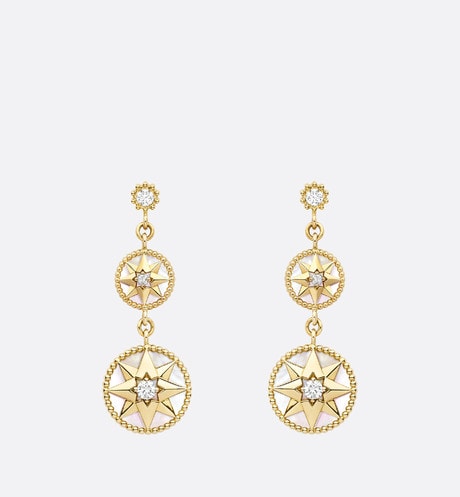 Rose Des Vents Earrings • Yellow Gold, Diamonds and Mother-of-Pearl